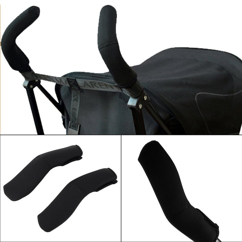 Tnfeeon 2PCS Stroller Help Gloves Handle Cover Baby Kid Pushchair Pram Stroller Black - Image 3